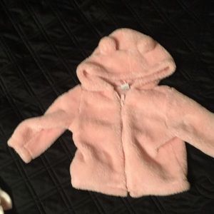 Baby coat size 6-12, onesie size 6 month, and pants size 6-12. Like new.